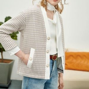 Maje Vido Tweed V Neck Cardigan Inspired Jacket Size 38
